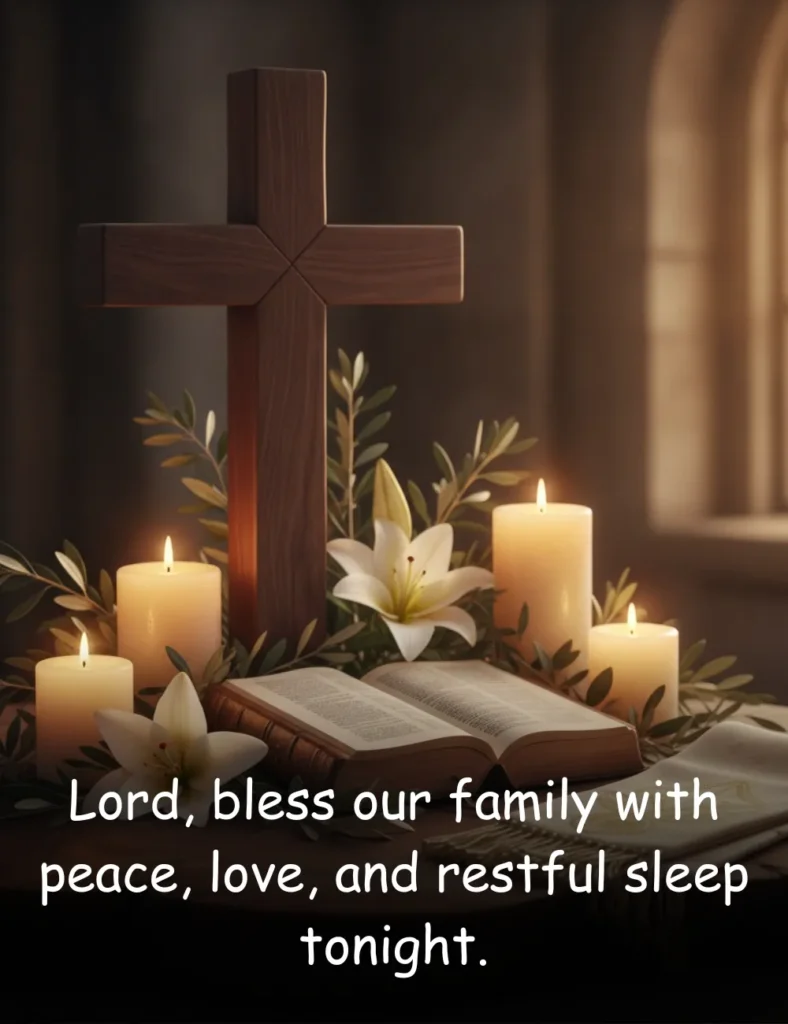 Lord, bless our family with peace, love, and restful sleep tonight.