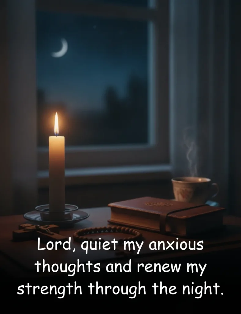 Lord, quiet my anxious thoughts and renew my strength through the night.