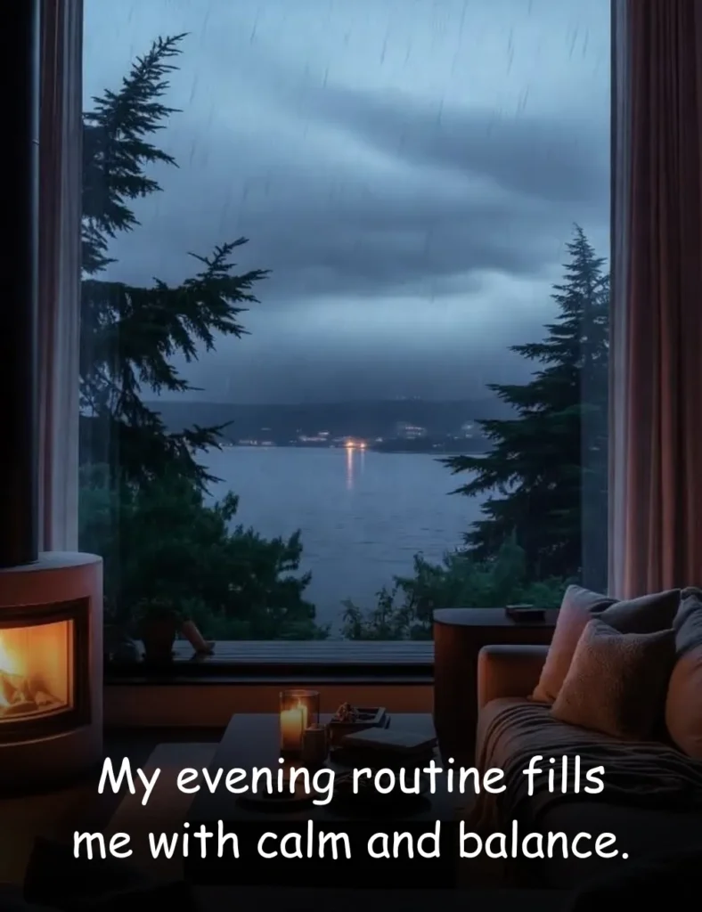 My evening routine fills me with calm and balance.