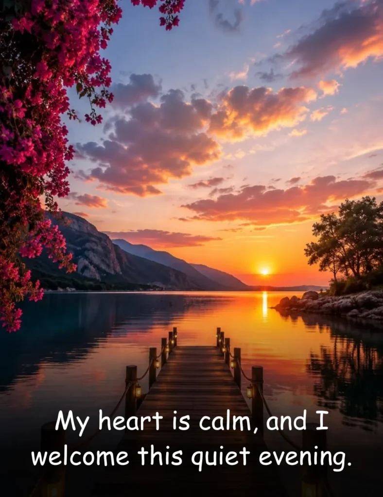 My heart is calm, and I welcome this quiet evening.