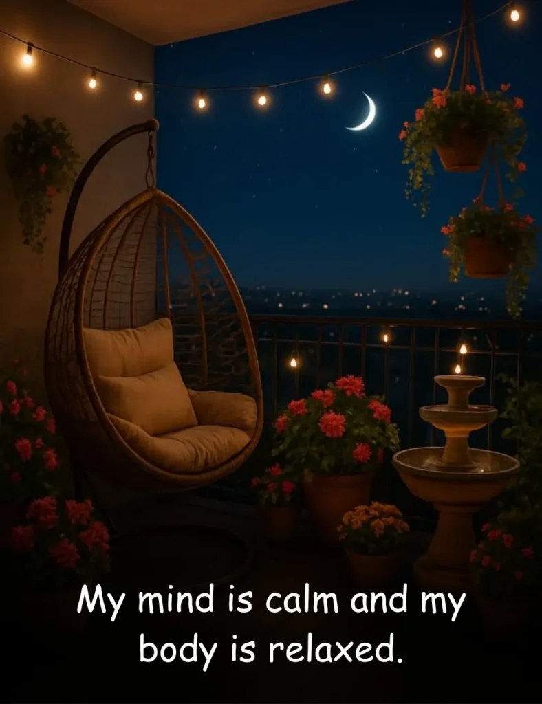 My mind is calm and my body is relaxed.