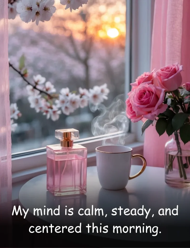 My mind is calm, steady, and centered this morning.