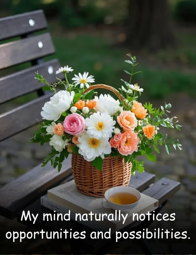 My mind naturally notices opportunities and possibilities.