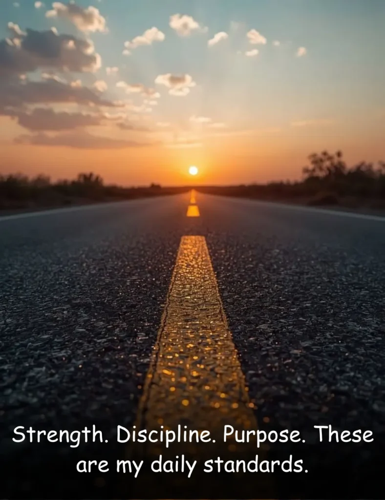 Strength. Discipline. Purpose. These are my daily standards.