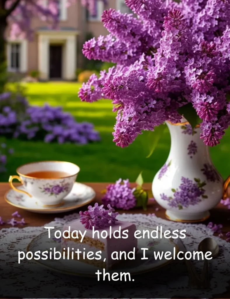 Today holds endless possibilities, and I welcome them.