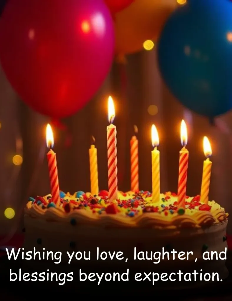 Wishing you love, laughter, and blessings beyond expectation.