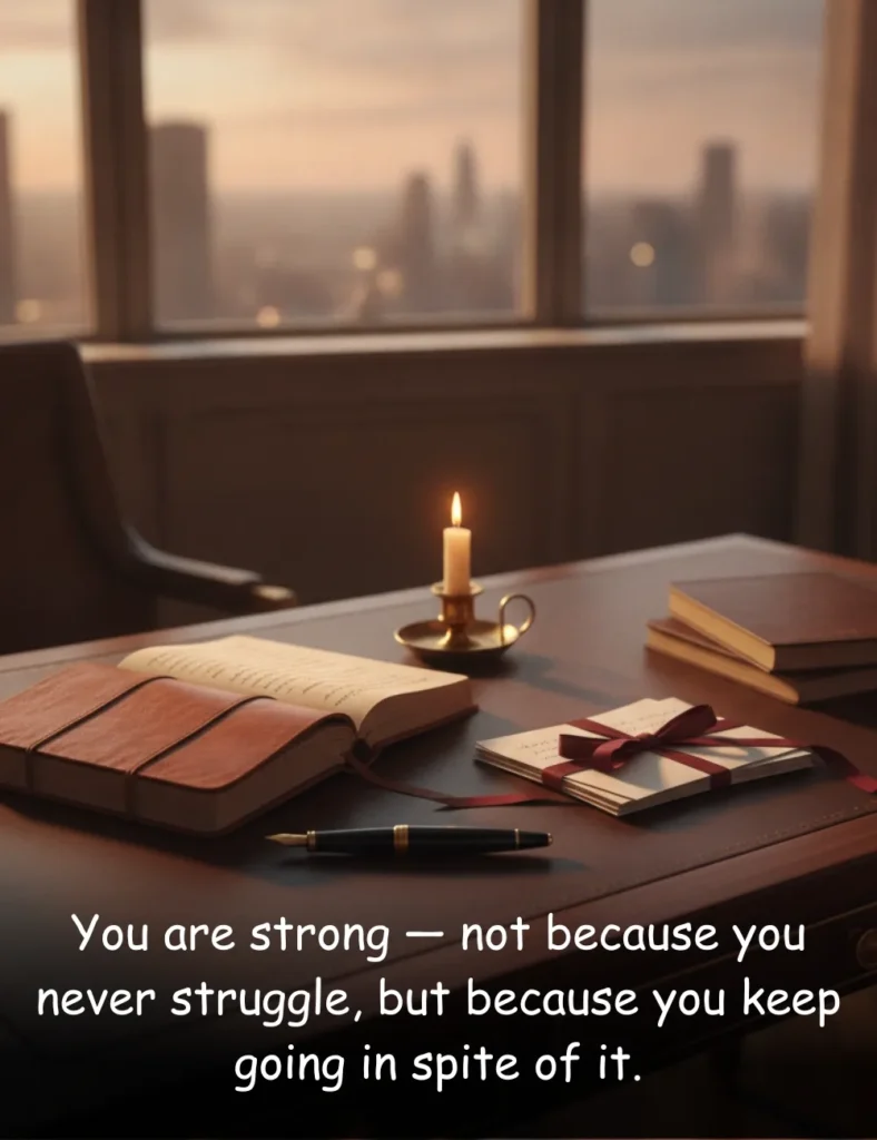 You are strong — not because you never struggle, but because you keep going in spite of it.