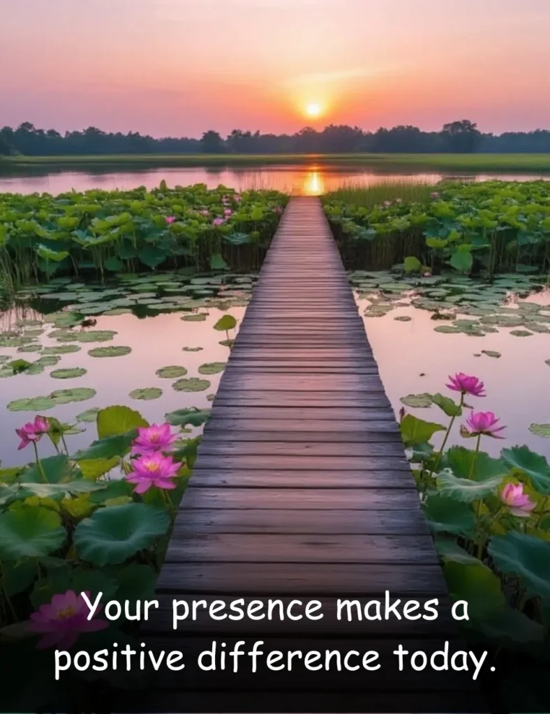 Your presence makes a positive difference today.