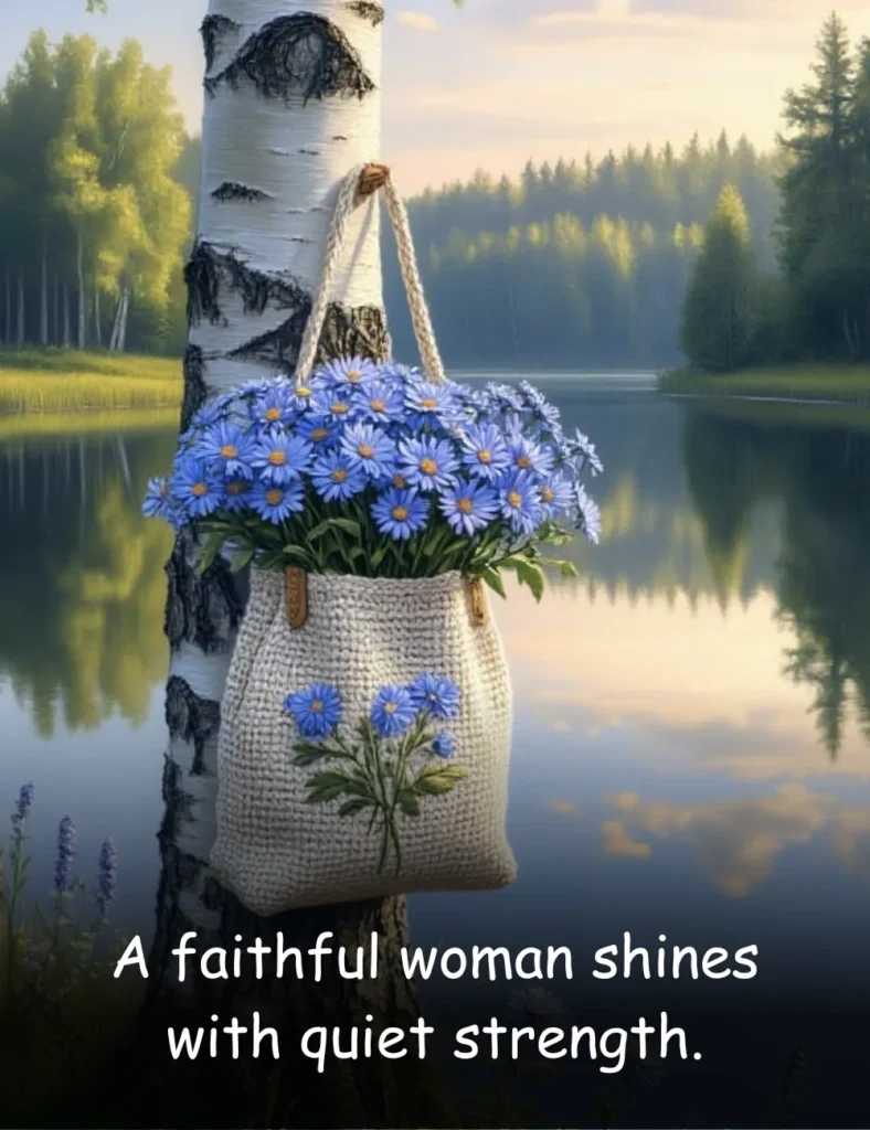 A faithful woman shines with quiet strength.