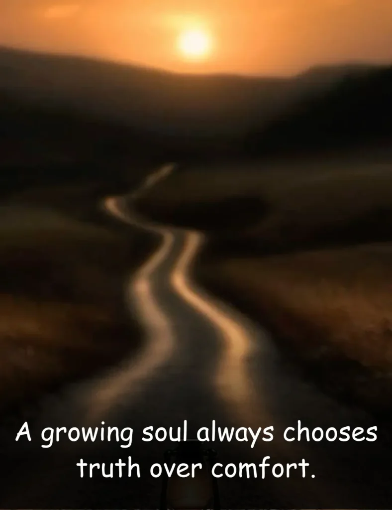 A growing soul always chooses truth over comfort.