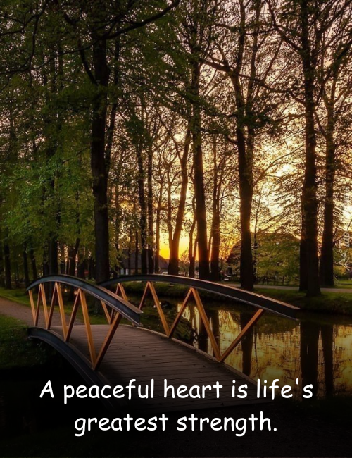 A peaceful heart is life's greatest strength