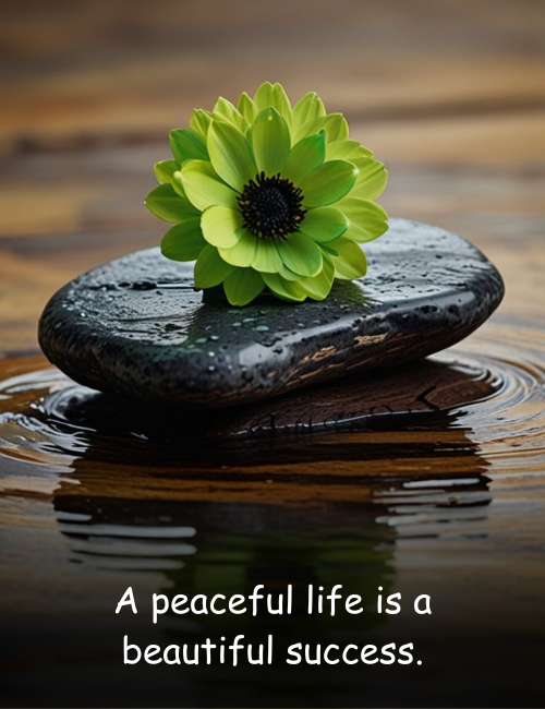 A peaceful life is a beautiful success