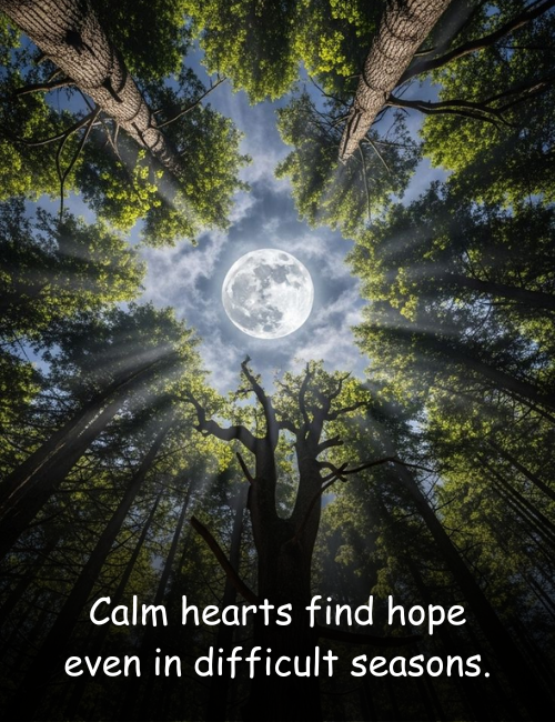 Calm hearts find hope even in difficult seasons