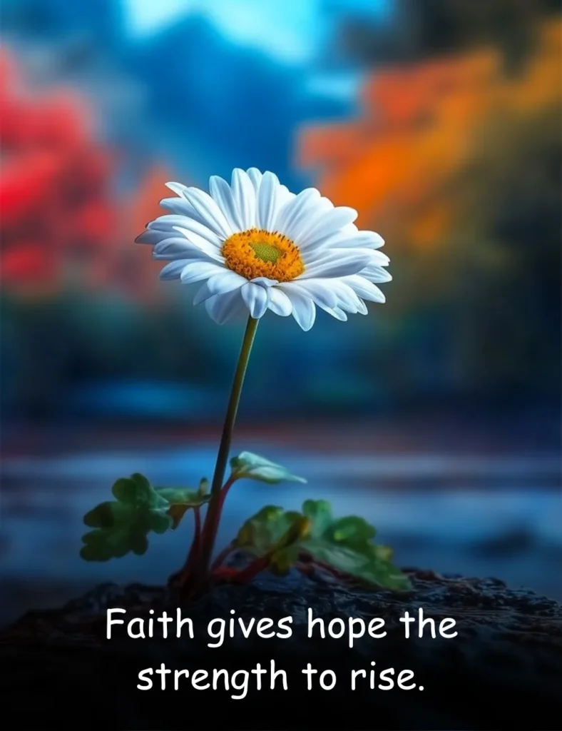Faith gives hope the strength to rise.