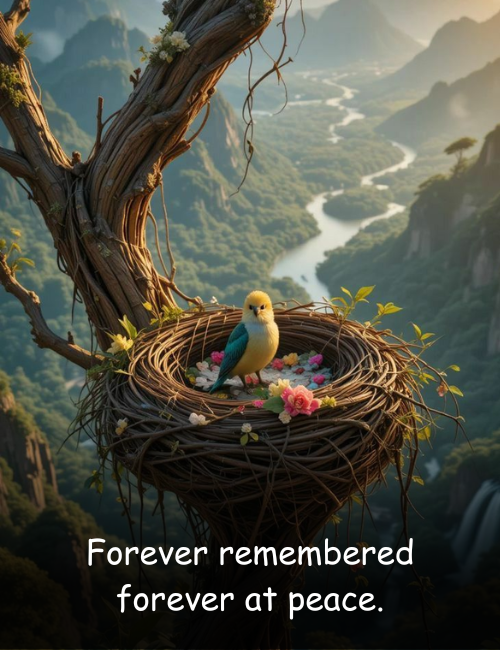 Forever remembered forever at peace