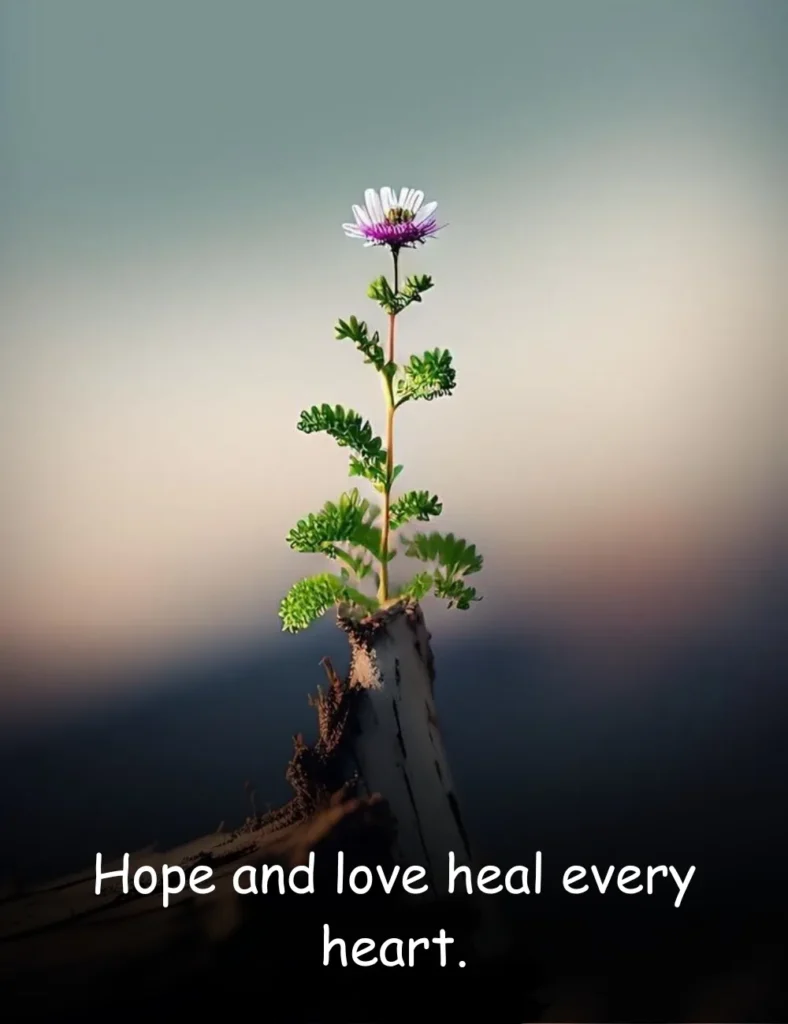 Hope and love heal every heart.