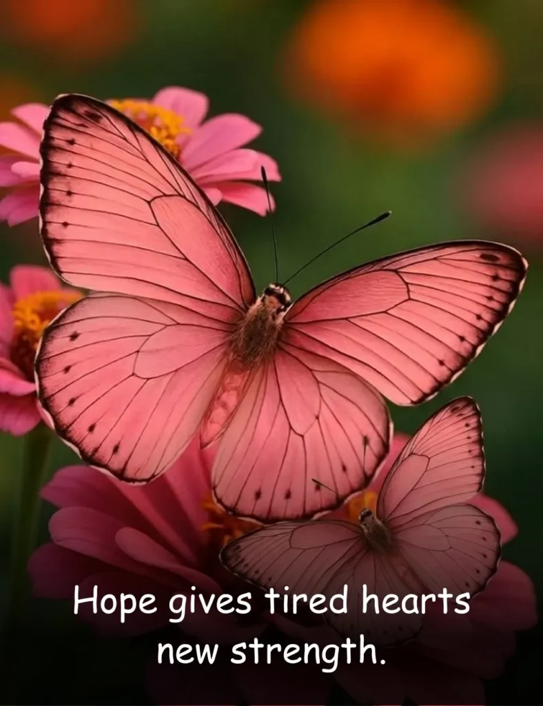 Hope gives tired hearts new strength.