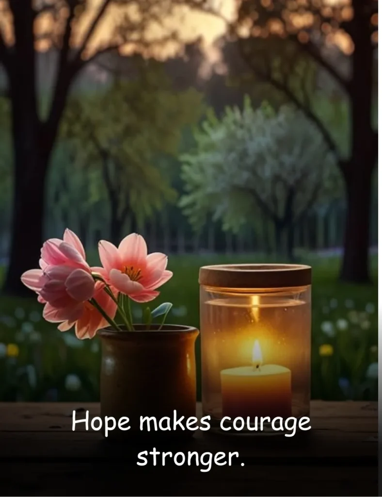 Hope makes courage stronger.