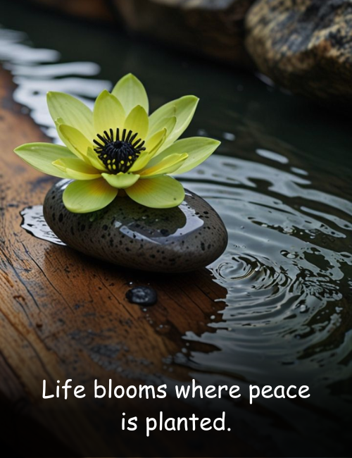 Life blooms where peace is planted