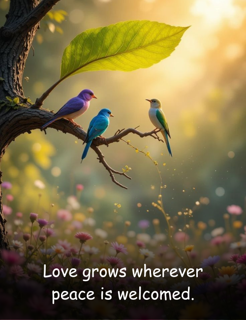 Love grows wherever peace is welcomed