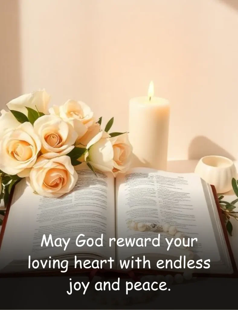 May God reward your loving heart with endless joy and peace.