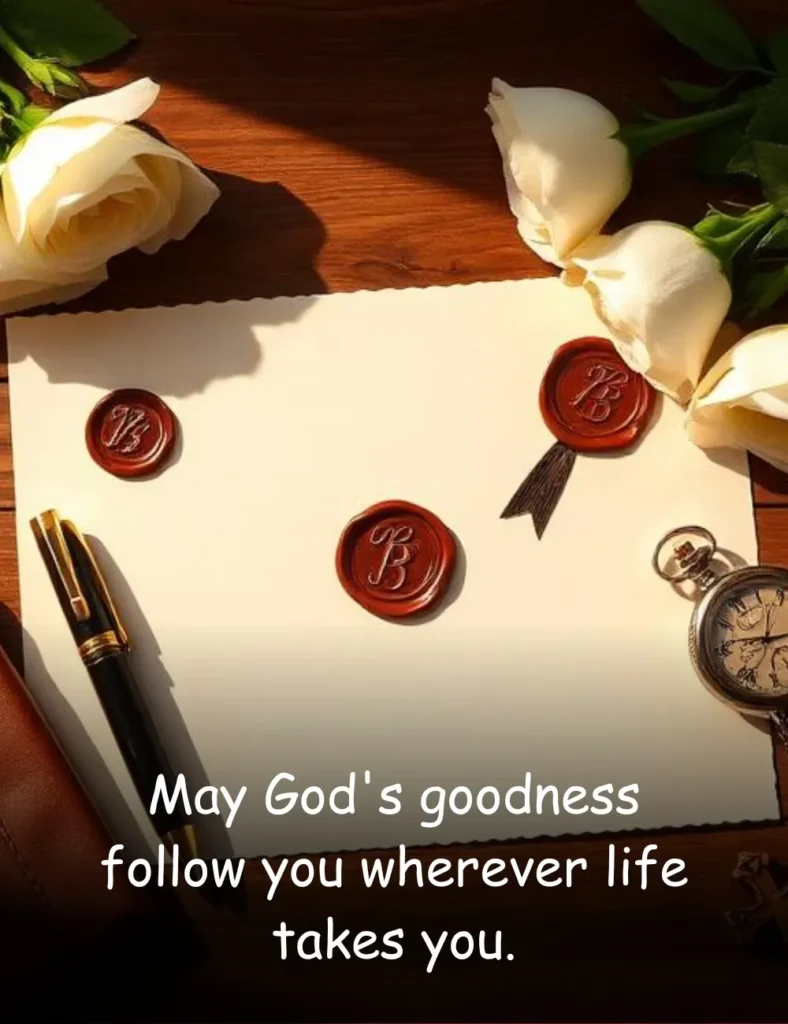 May God's goodness follow you wherever life takes you.