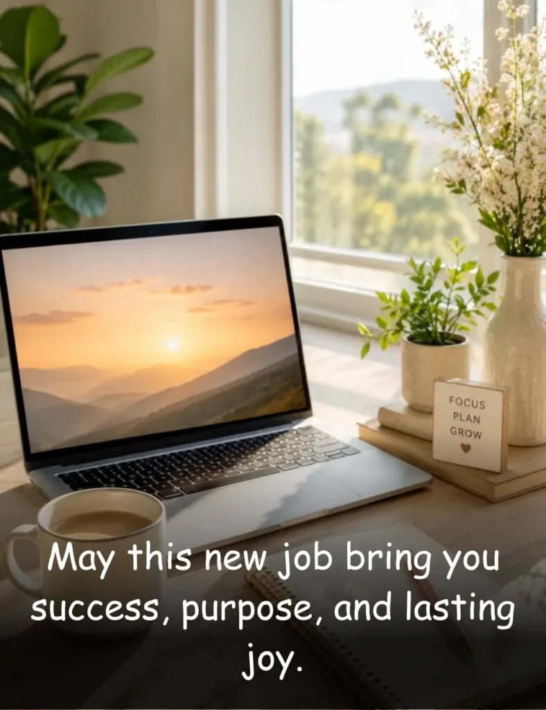 May this new job bring you success, purpose, and lasting joy.