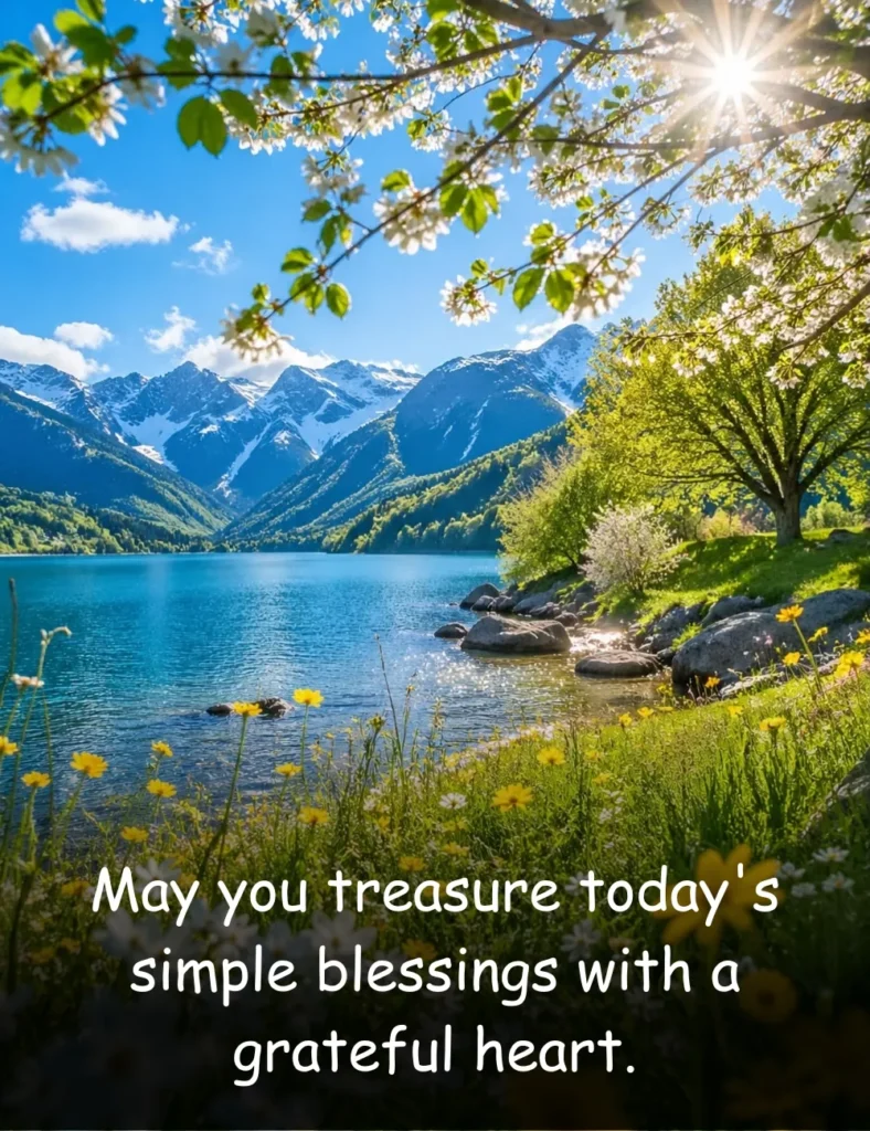May you treasure today's simple blessings with a grateful heart.