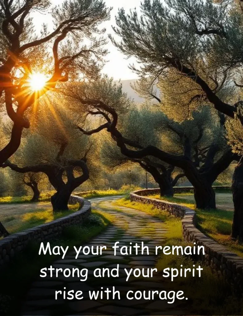 May your faith remain strong and your spirit rise with courage.