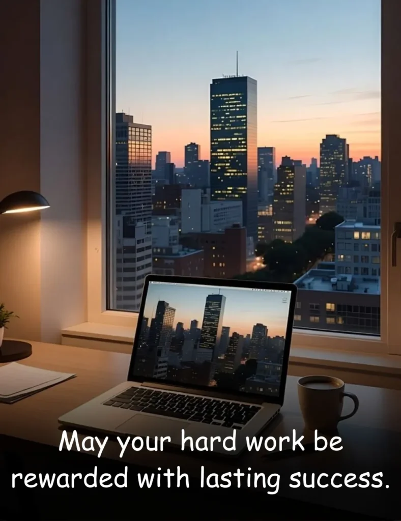 May your hard work be rewarded with lasting success.