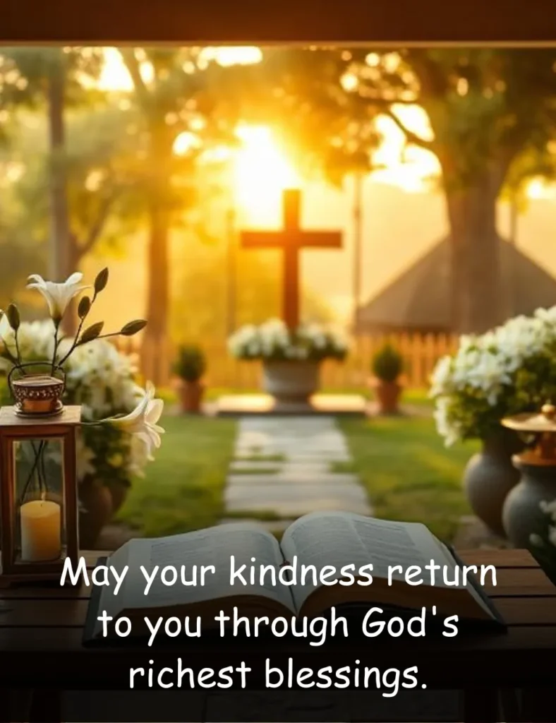 May your kindness return to you through God's richest blessings.