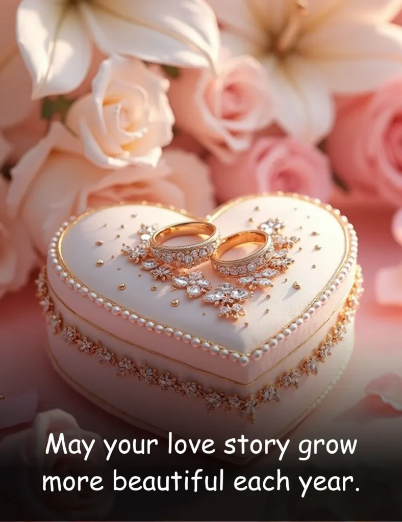 May your love story grow more beautiful each year.