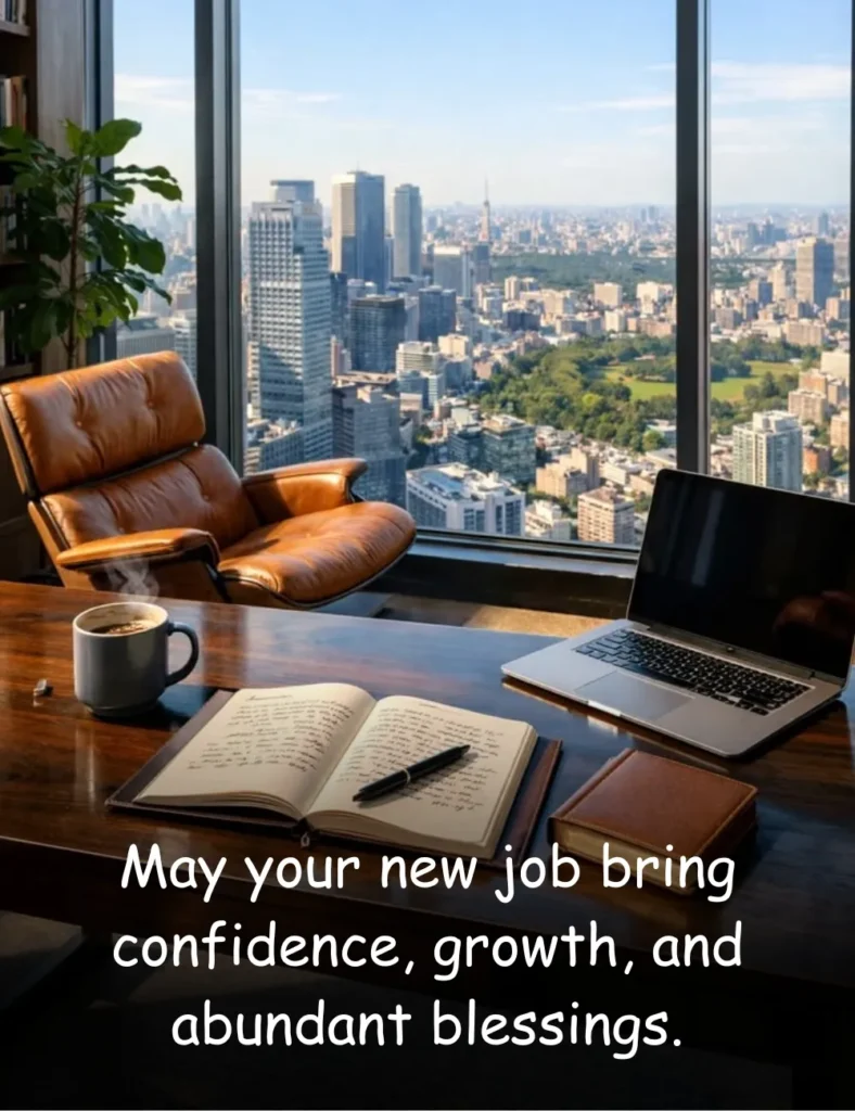May your new job bring confidence, growth, and abundant blessings.
