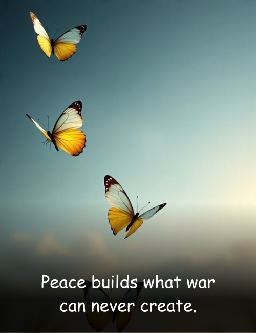 Peace builds what war can never create