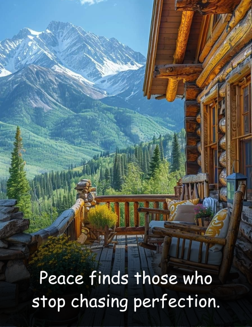 Peace finds those who stop chasing perfection