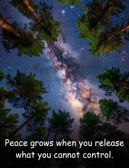 Peace grows when you release what you cannot control