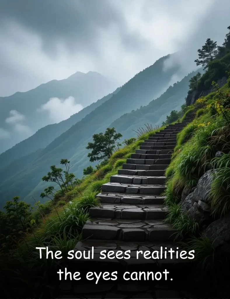 The soul sees realities the eyes cannot.