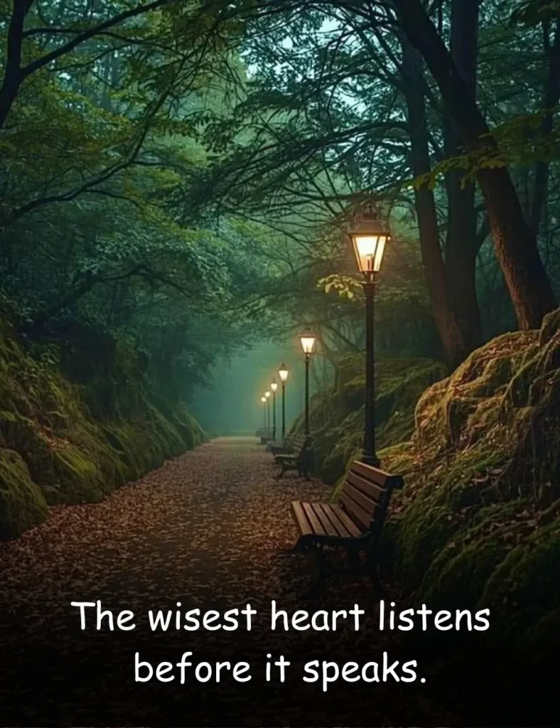 The wisest heart listens before it speaks.