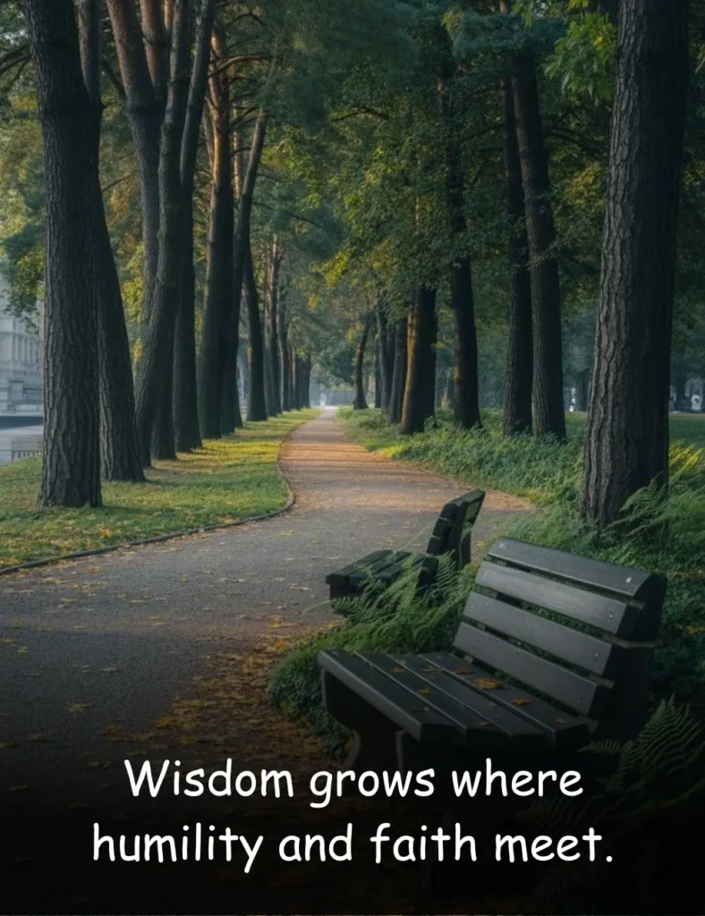 Wisdom grows where humility and faith meet.