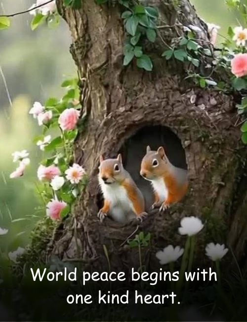 World peace begins with one kind heart